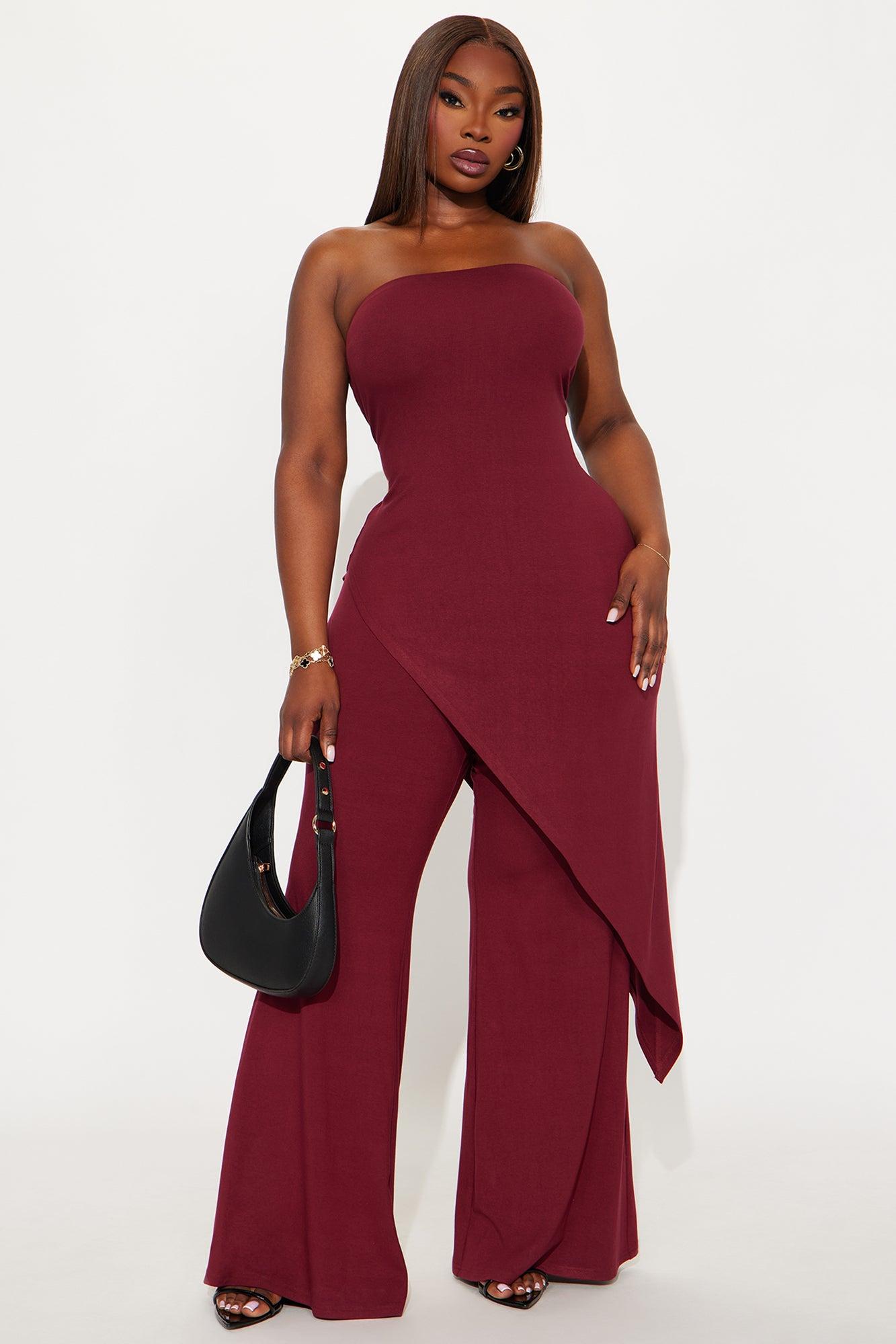Gaby Flare Pant Set - Burgundy Product Image
