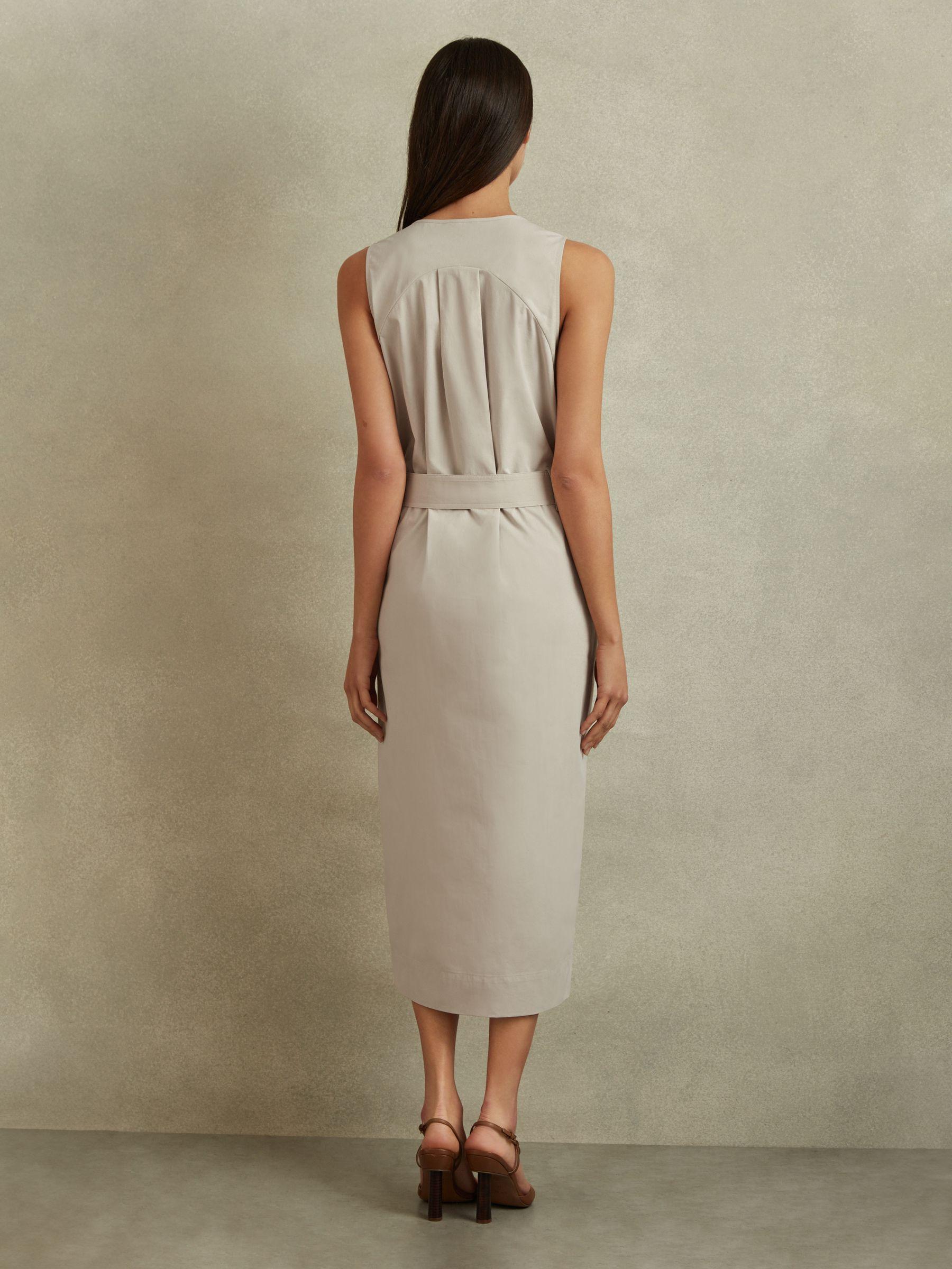 Utility Belted Midi Dress in Stone Product Image