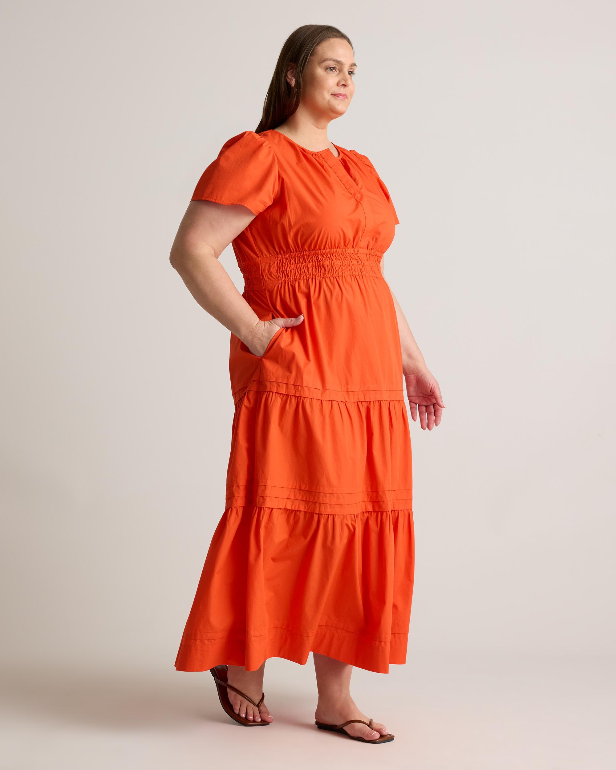 Quince | Women's Poplin Tiered Maxi Dress Organic Cotton Product Image
