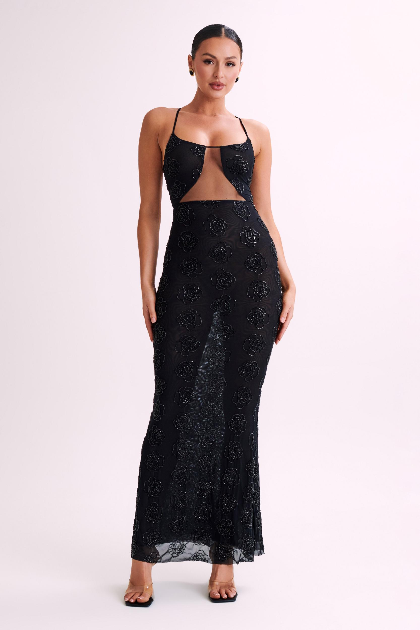 Kathy Rose Beaded Maxi Dress - Black Product Image
