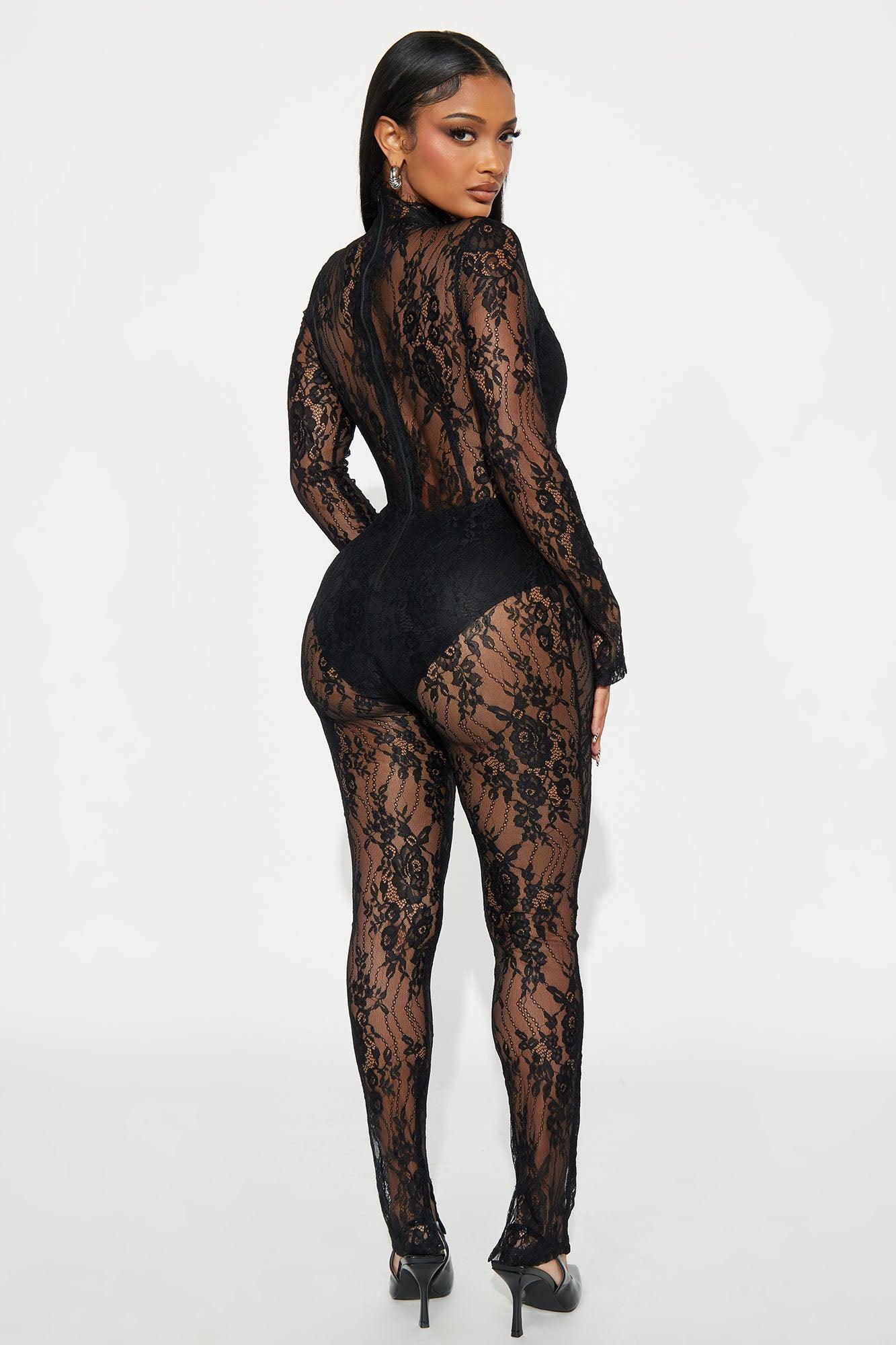 Kori Lace Long Sleeve Jumpsuit - Black Female Product Image