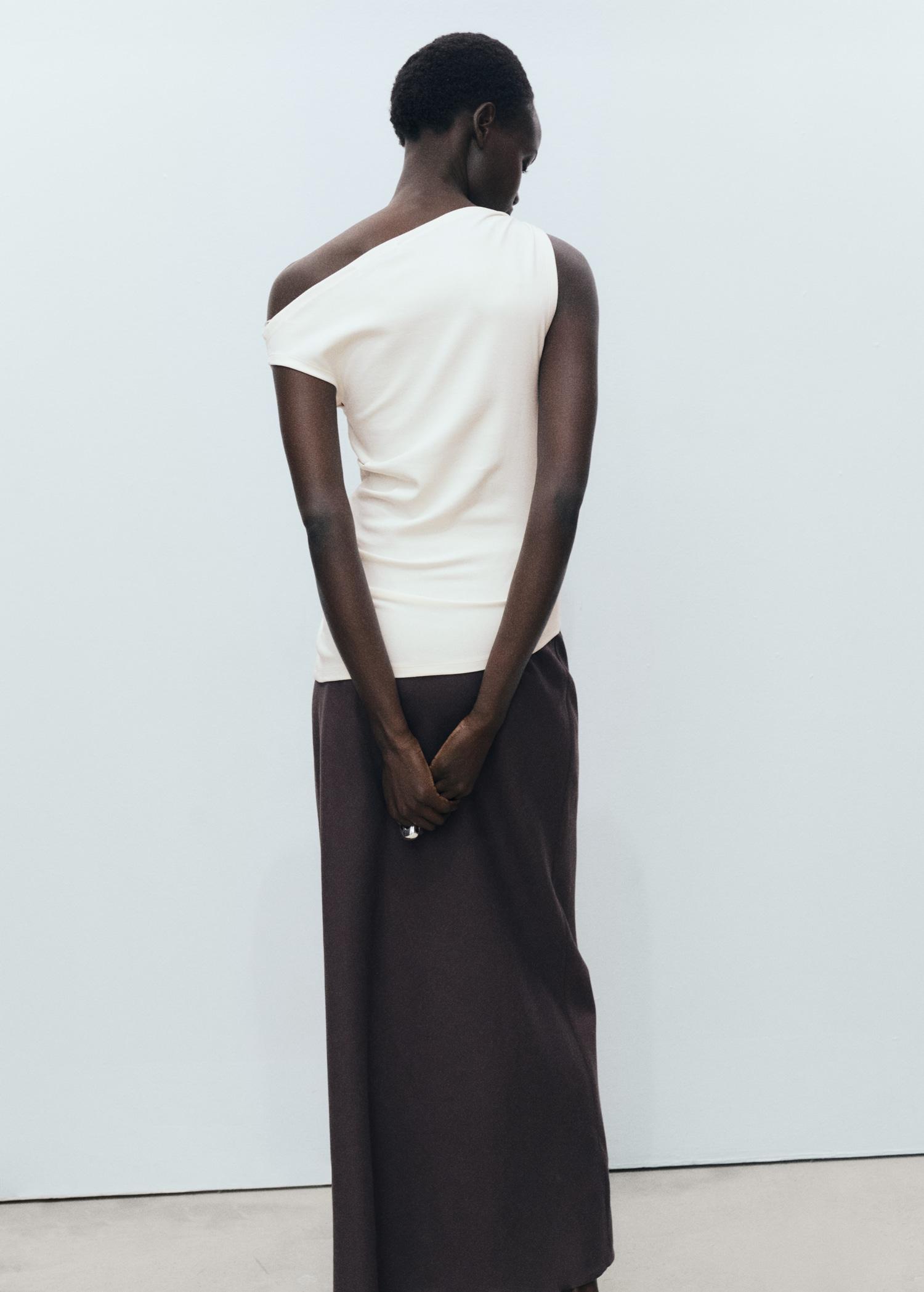 Asymmetrical modal top - Women | MANGO USA Product Image