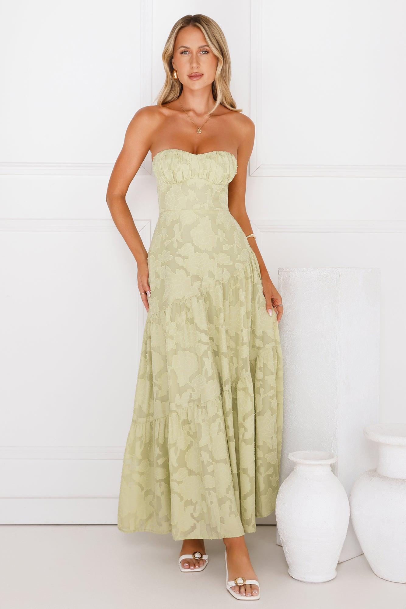 My Best Strapless Maxi Dress Sage Product Image