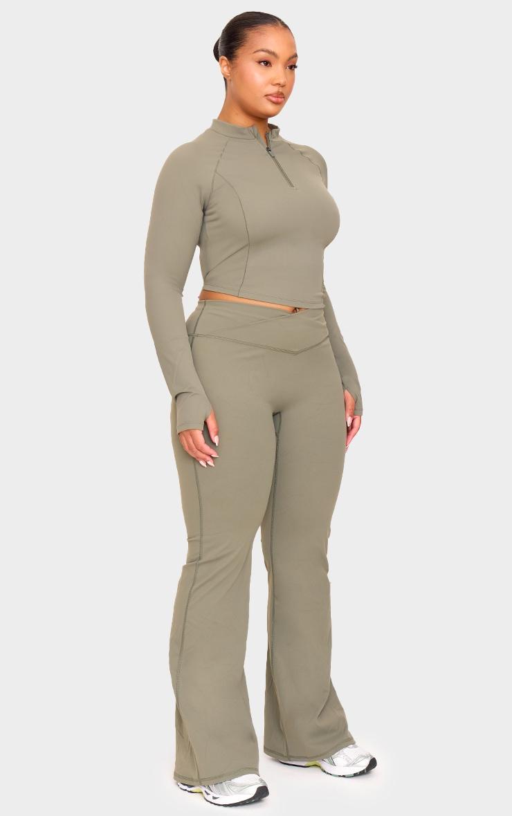 Olive Sculpt Quarter Zip Gym Top Product Image