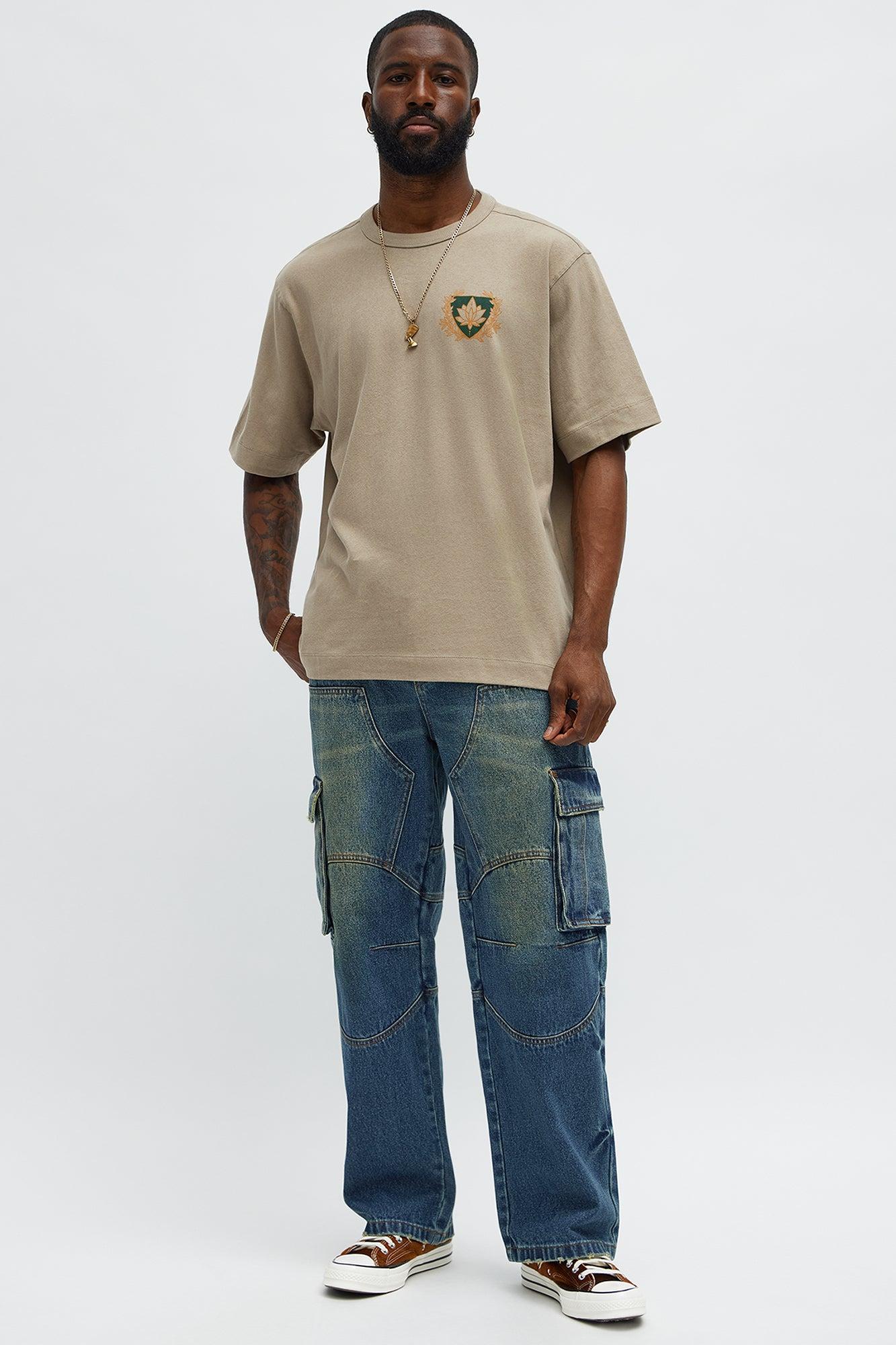 Mindfulness Oversized Short Sleeve Tee - Stone Male Product Image