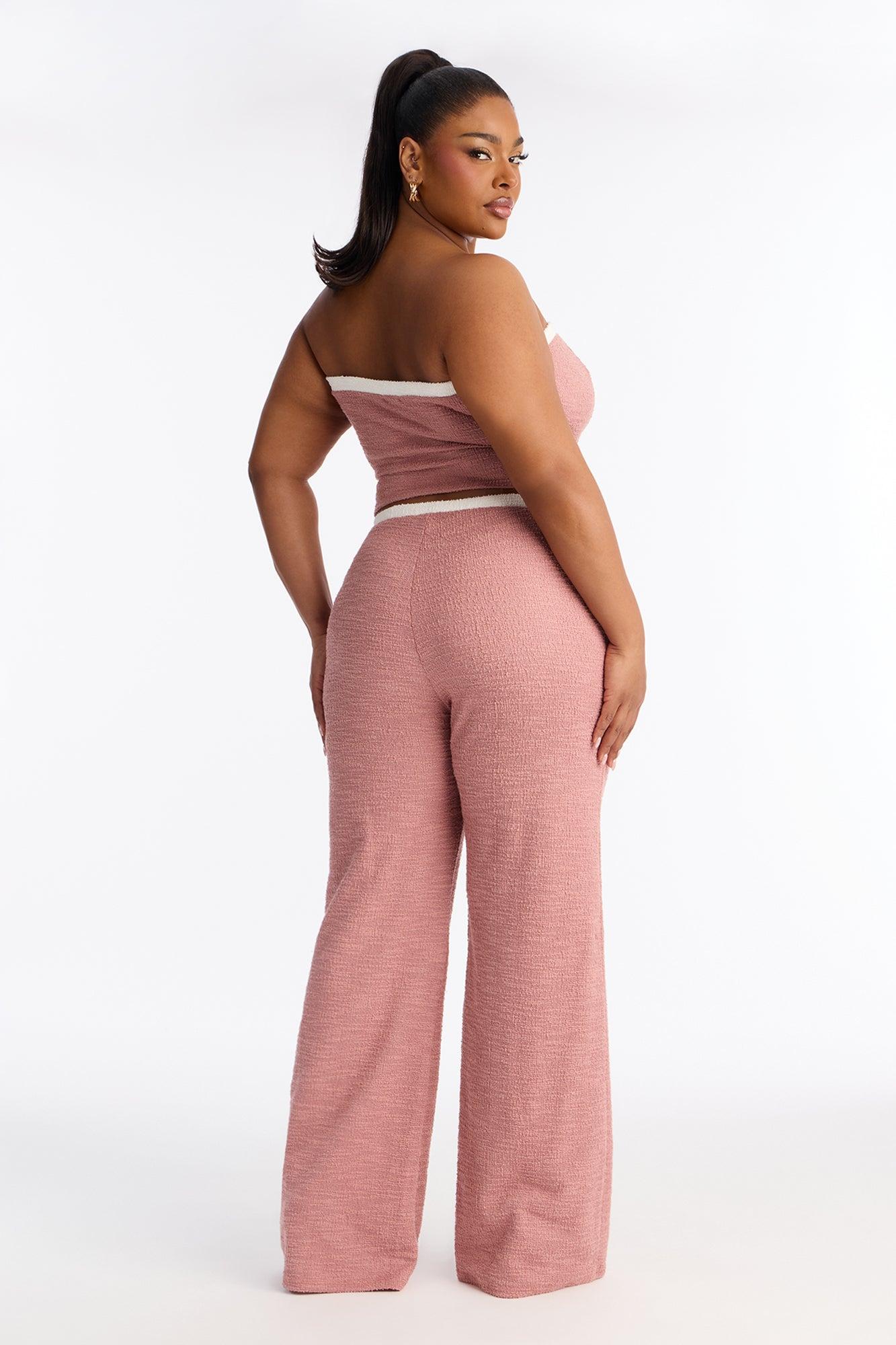 Maybelle Knit Tweed Pant Set - Mauve Female Product Image