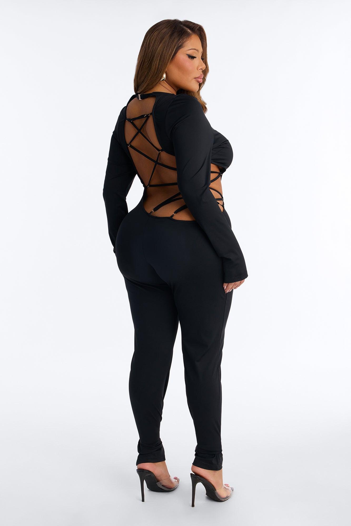Lee Lace Up Skinny Leg Jumpsuit - Black Female Product Image