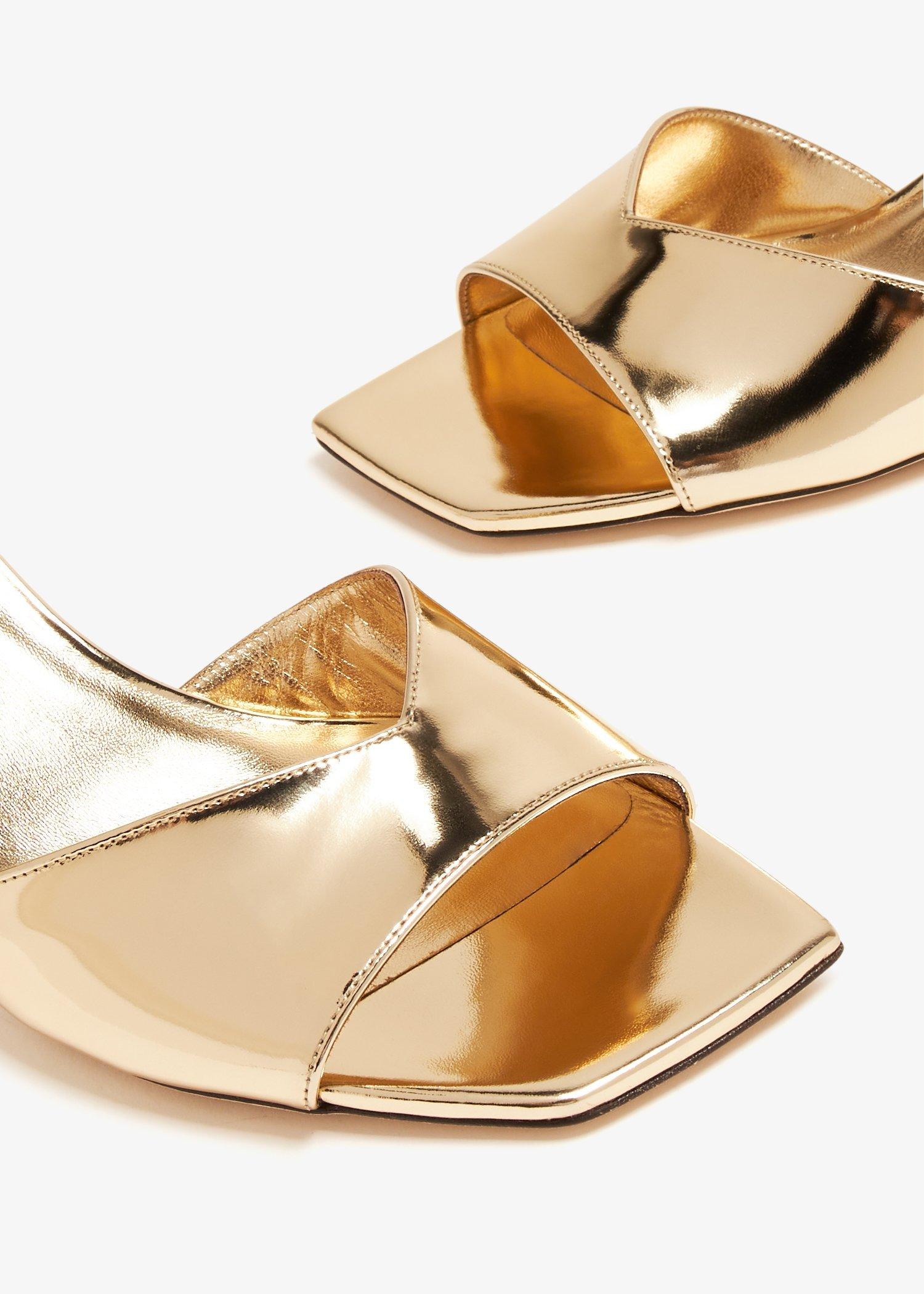 JIMMY CHOO Skye 70 Metallic Leather Sandals In Gold Product Image