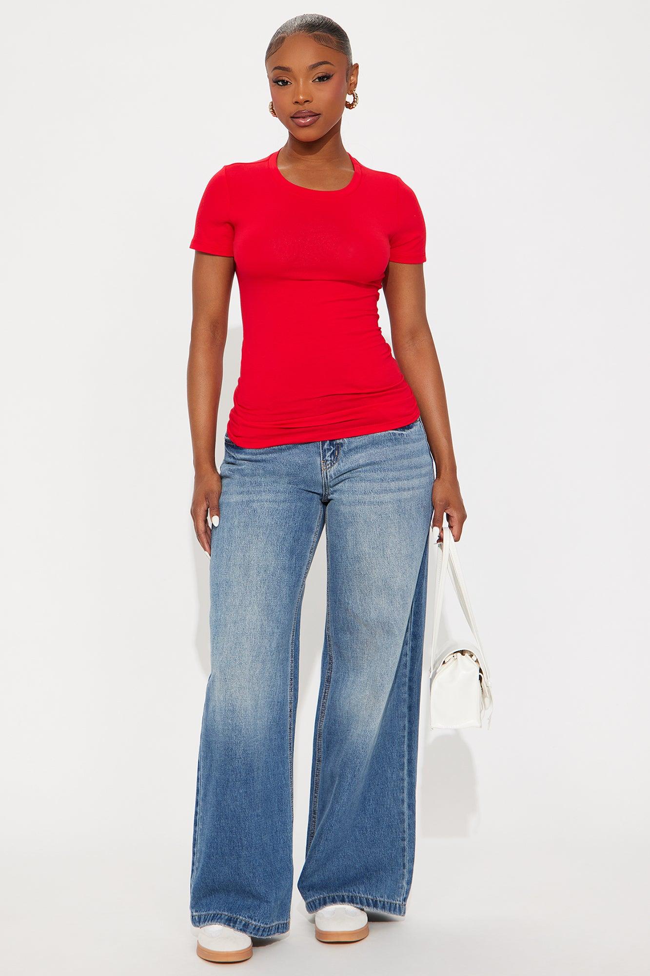 My Everyday Crew Neck Tee - Red Female Product Image