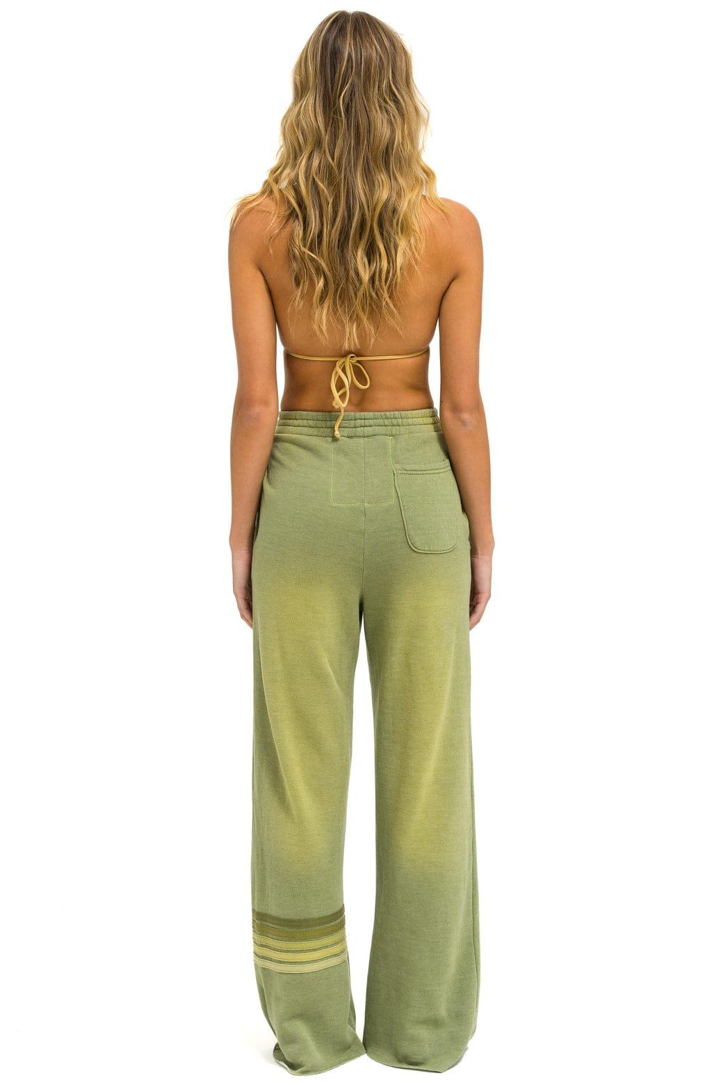 RUGBY STITCH WIDE LEG POCKET SWEATPANTS - FADED ARMY Female Product Image