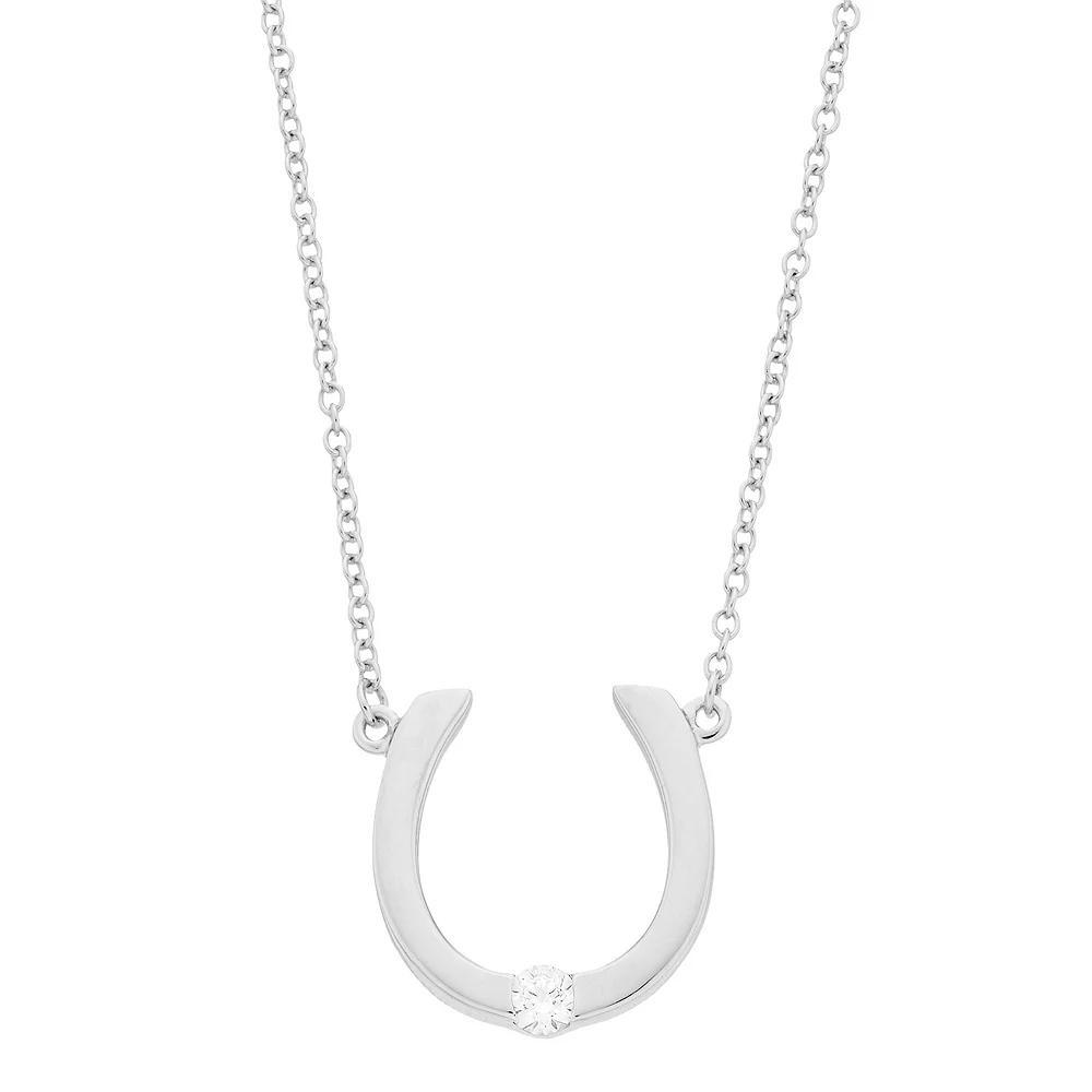 Sterling Silver Horseshoe Necklace, Women's, Size: 18-20" ADJ Product Image