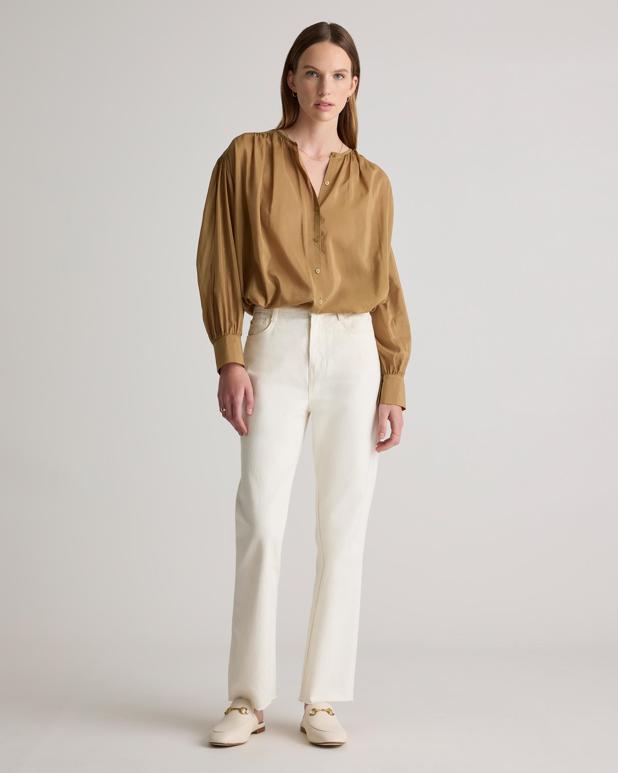 Quince | Women's Cotton-Silk Voile Blouson Blouse Product Image