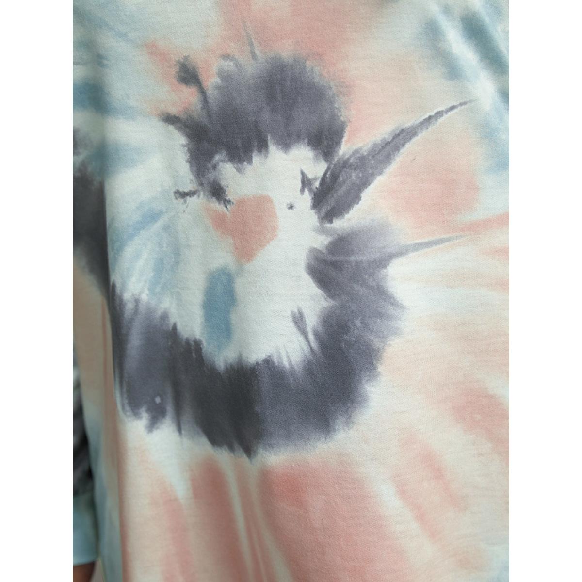 Plus Size Tie Dye Round Neck Sweatshirt Women Multicolor Casual Tie Dye Round Neck Dailywear Sweatshirts BloomChic 26/4X Product Image