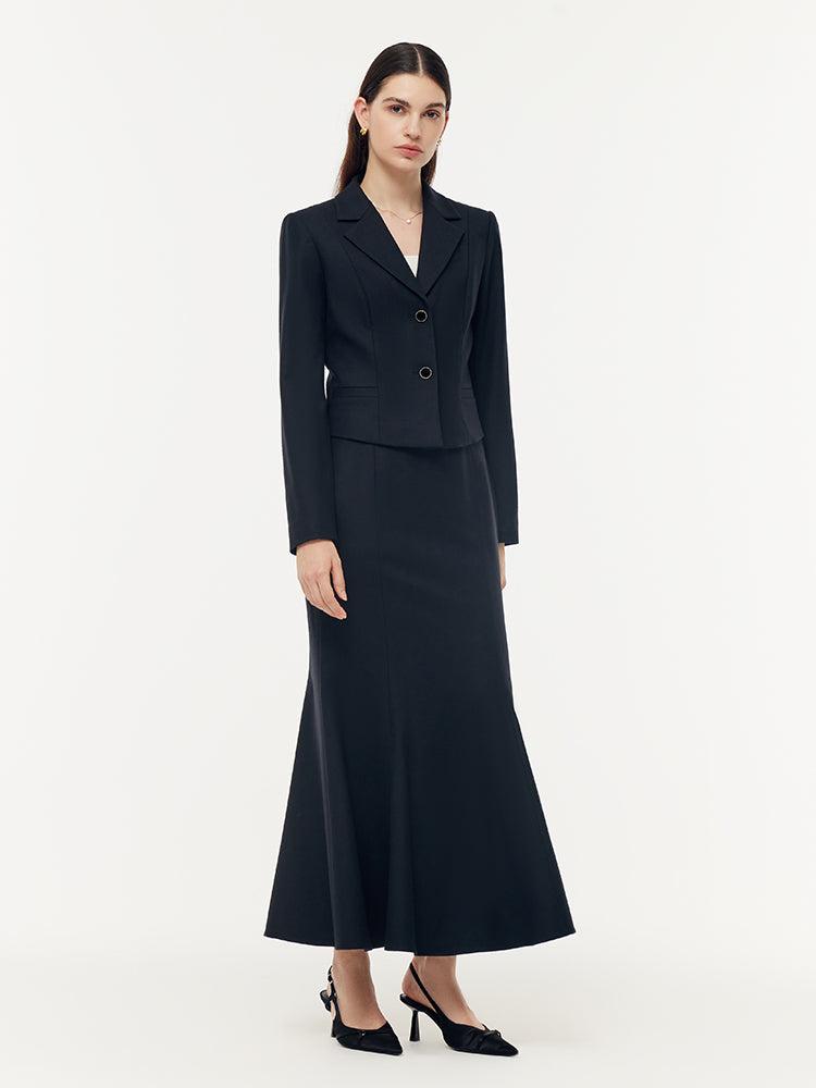 Cashmere Wool Blazer And Mermaid Skirt Two-Piece Set Product Image
