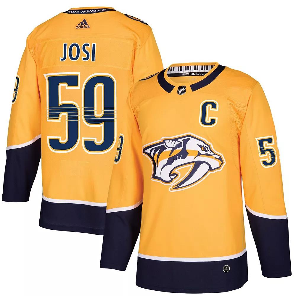 Men's adidas Roman Josi Gold Nashville Predators Home Authentic Player Jersey, Size: 56, Pdt Gold Product Image