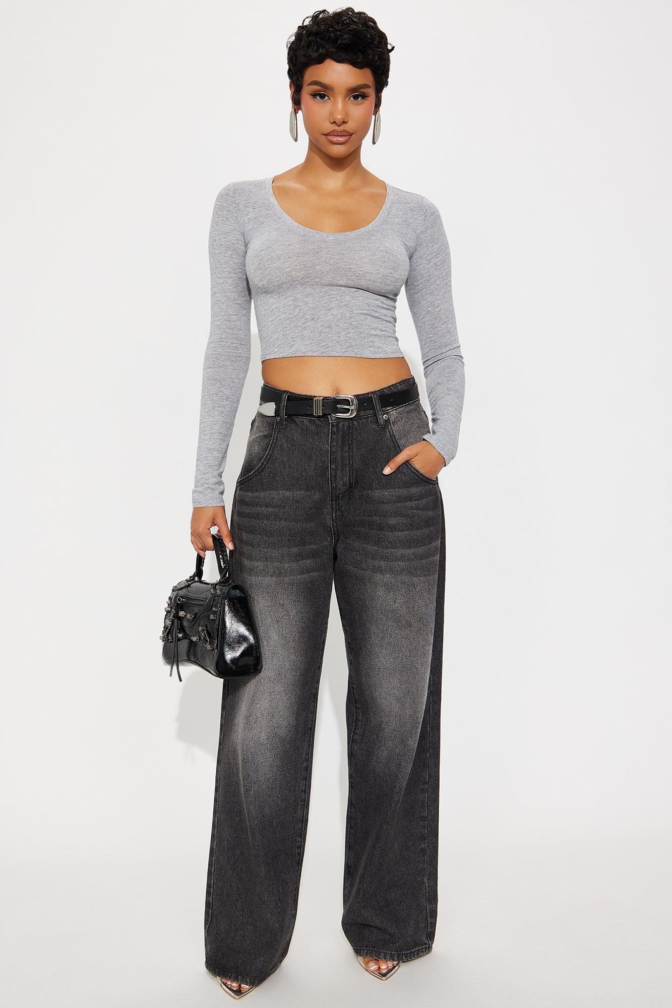 Dawn V Neck Basic Top - Heather Grey Female Product Image