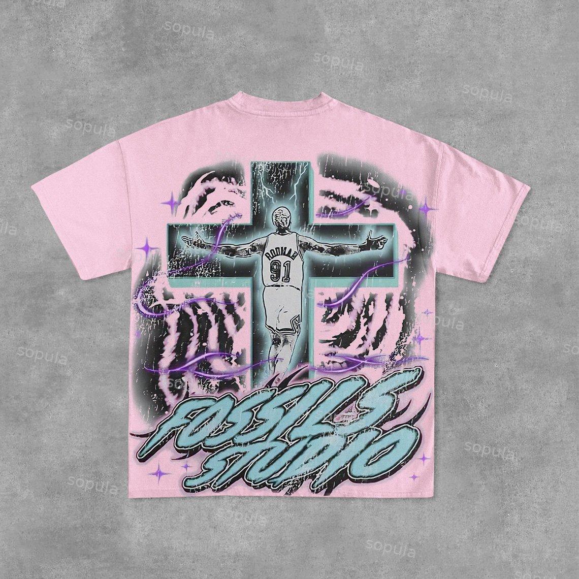 Vintage Basketball Legend Graphic Cotton White T-Shirt Product Image