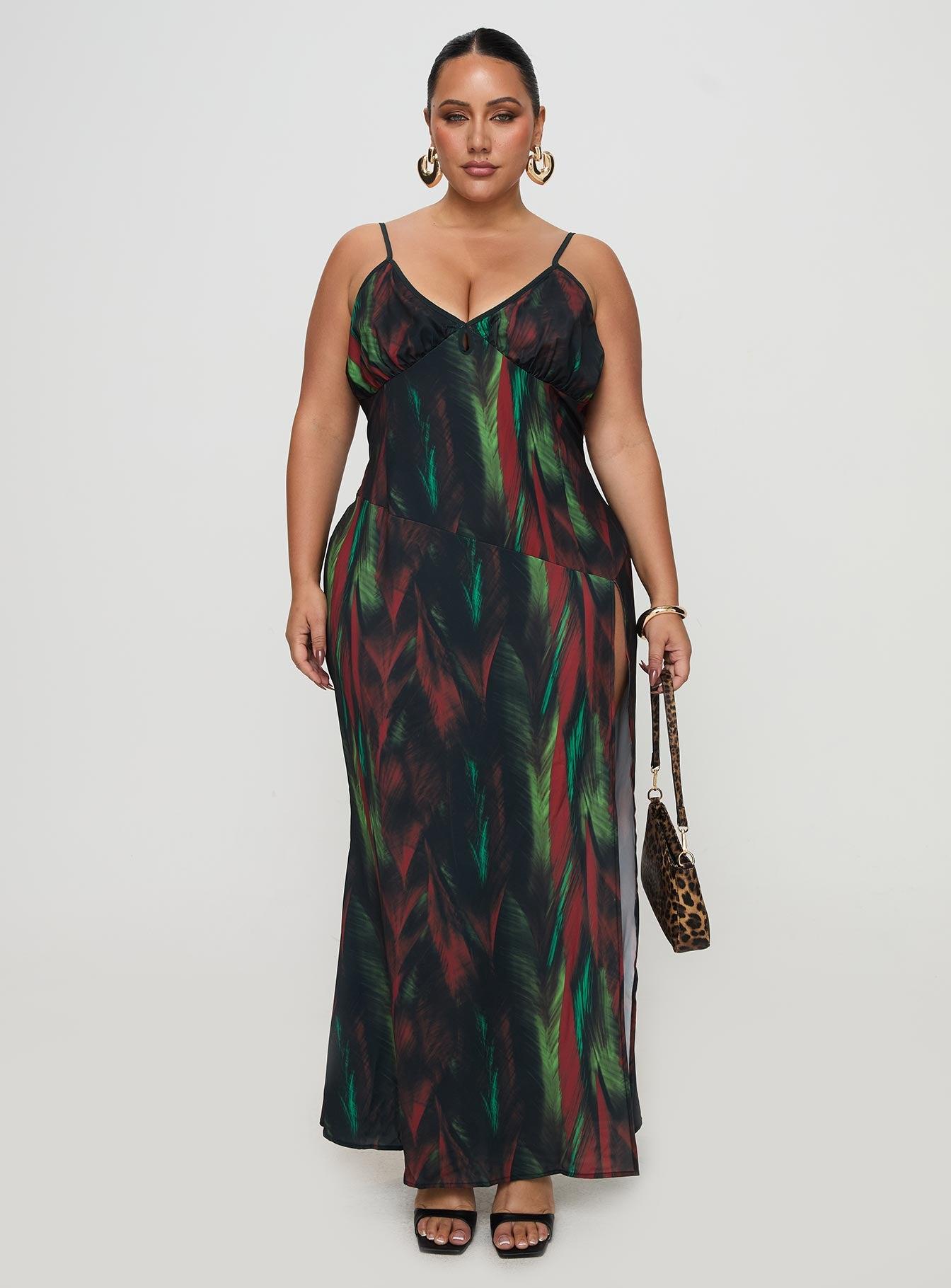 Feather Maxi Dress Multi Curve Product Image