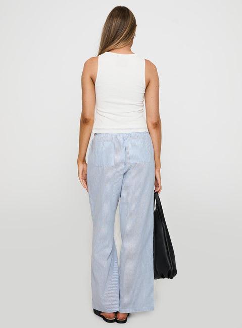 Holiday Tie Front Pant Blue/ White Stripe Product Image