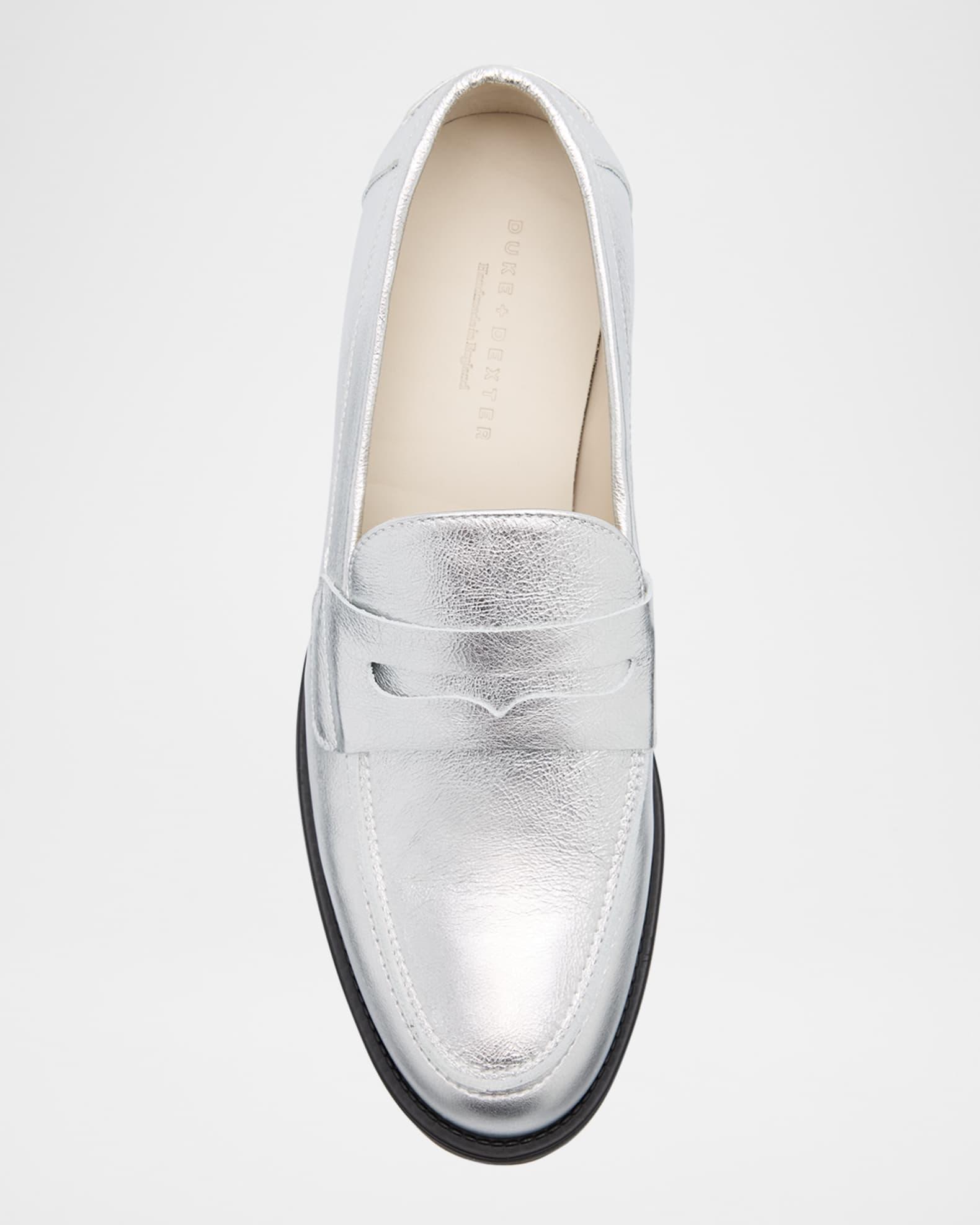 Men's Wilde Metallic Leather Penny Loafers Product Image