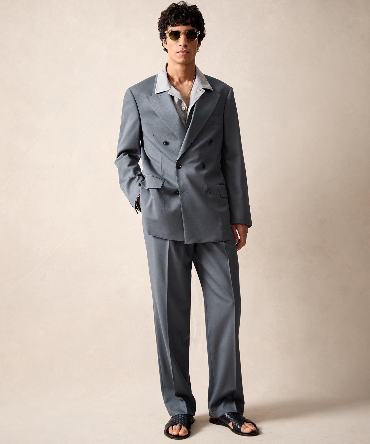 Italian Gabardine Wythe Jacket in Steel Blue Product Image