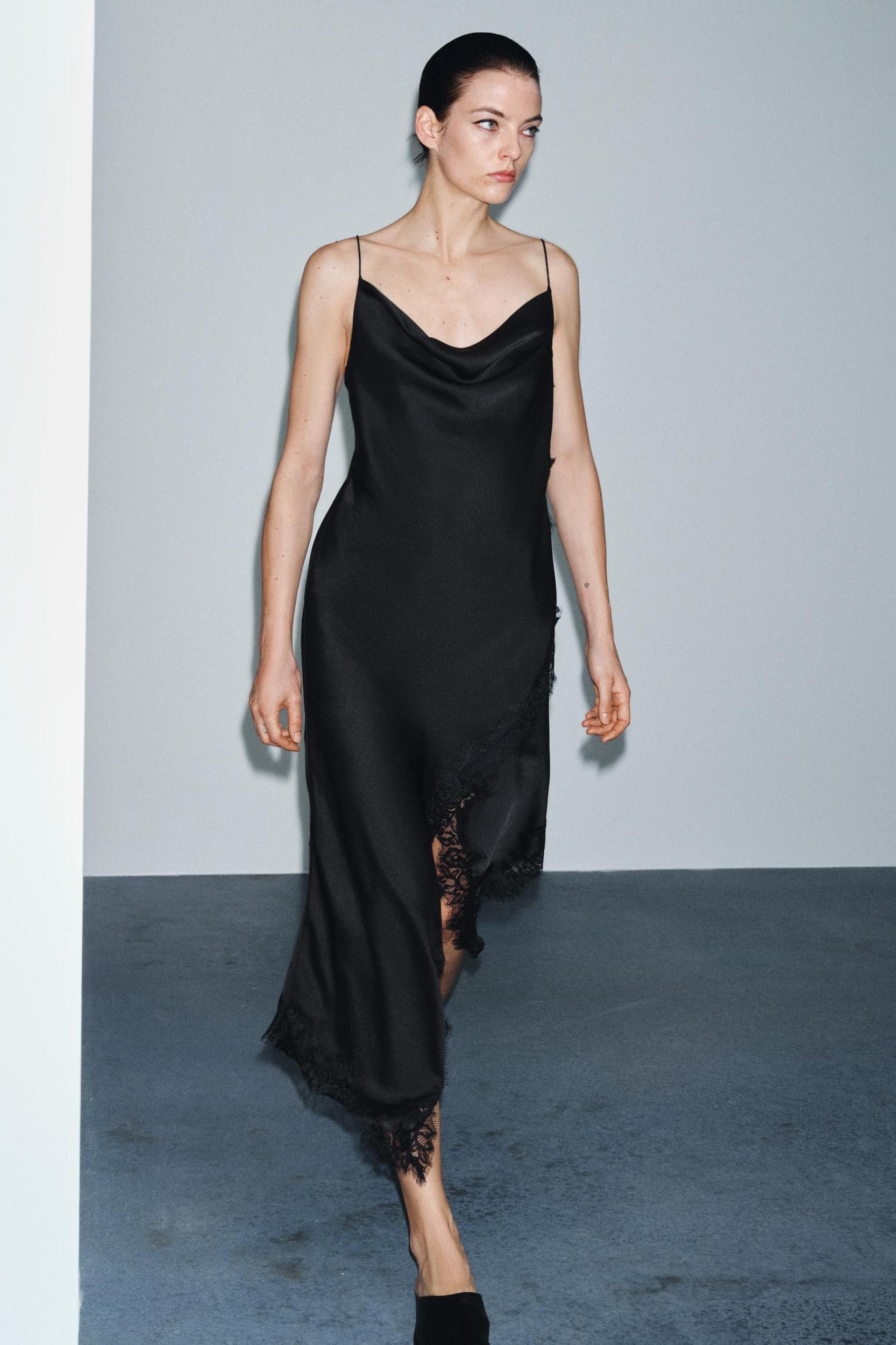 SATIN LACE DRESS ZW COLLECTION Product Image