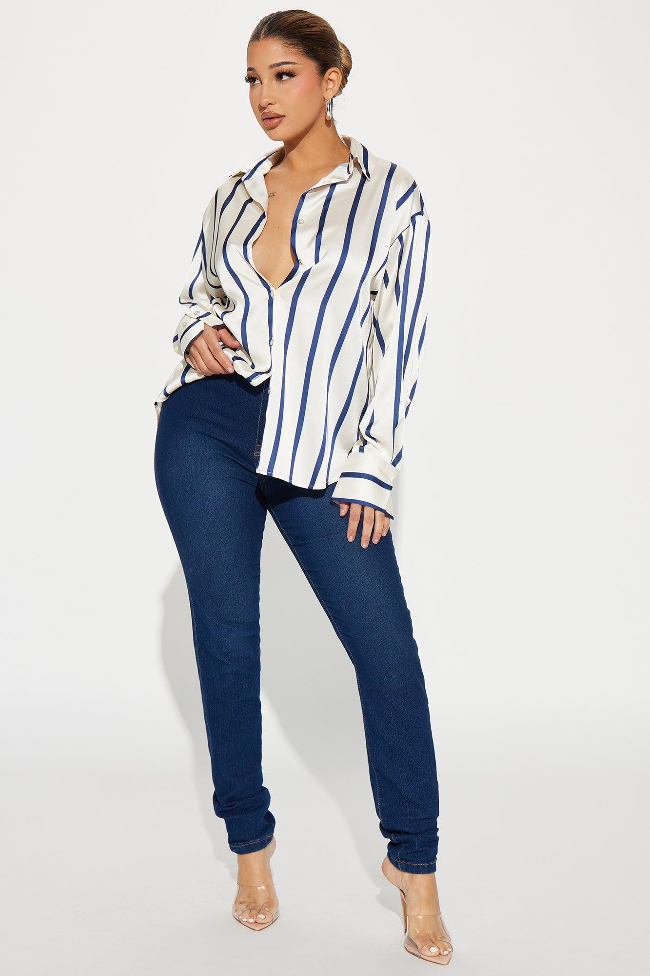 Bayside Satin Shirt - Ivory/combo Product Image