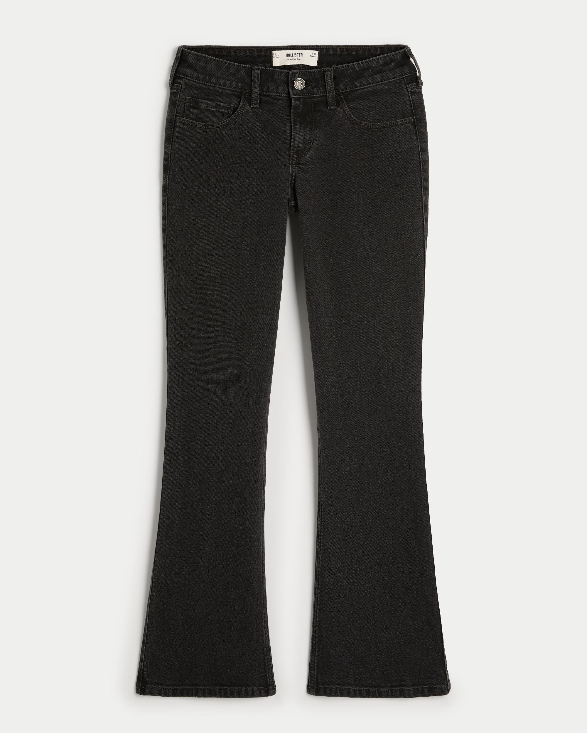 Low-Rise Washed Black Boot Jeans Product Image