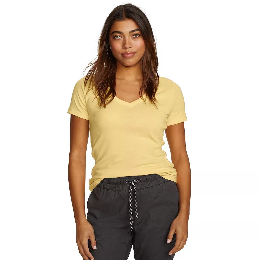 Women's Eddie Bauer Short Sleeve Favorite V Neck Tee, Size: Medium, Yellow Product Image