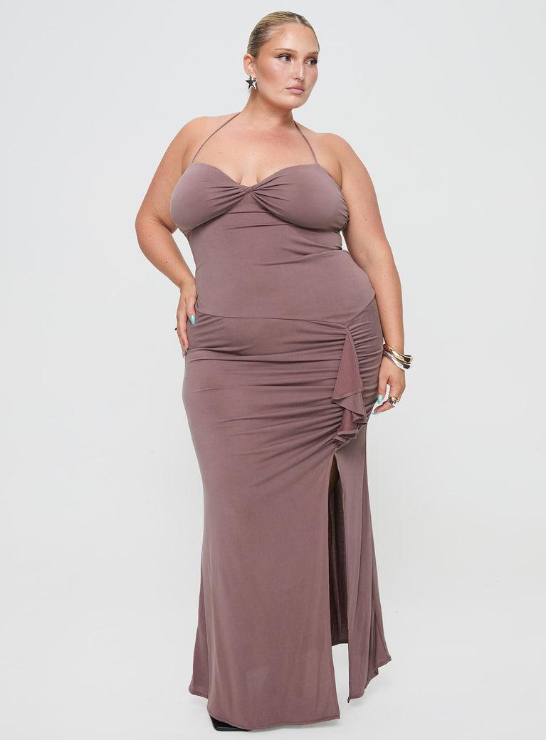 Destinations Maxi Dress Mauve Curve Product Image