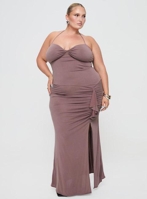 Destinations Maxi Dress Mauve Curve Product Image