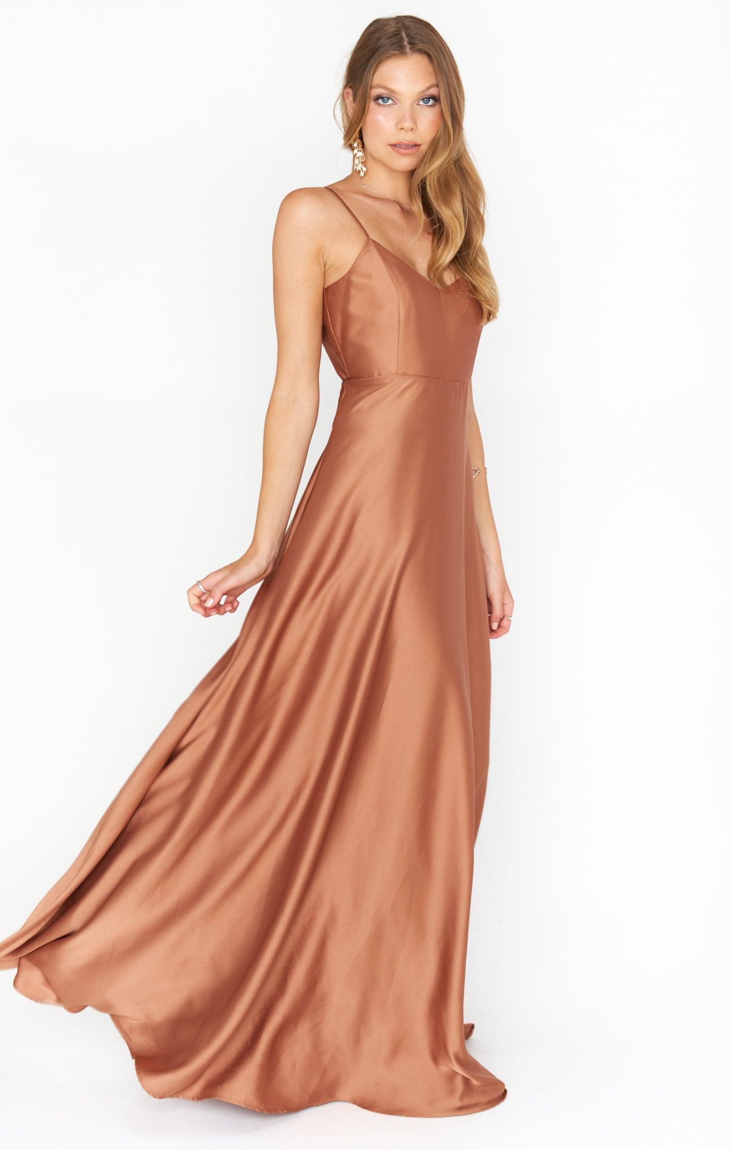 Faith Maxi Dress ~ Copper Luxe Satin Product Image