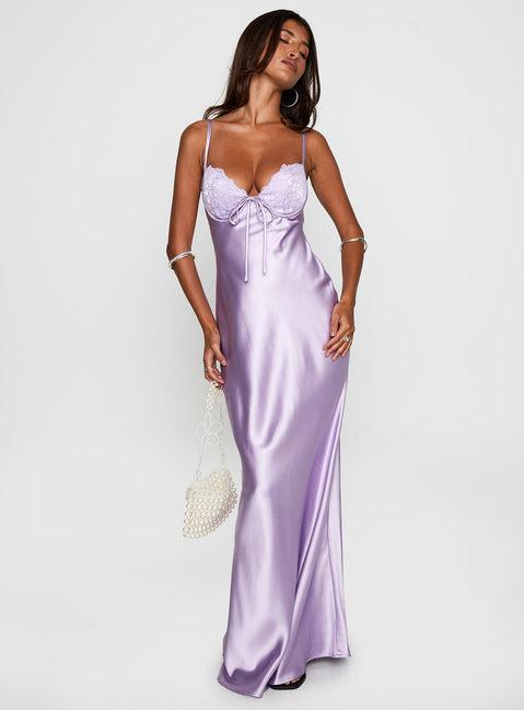 Fadyen Bias Cut Maxi Dress Lilac Product Image