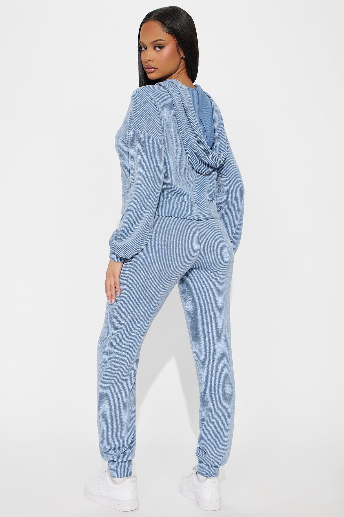 Relax Mode Hoodie And Jogger Pant Set - Blue Product Image