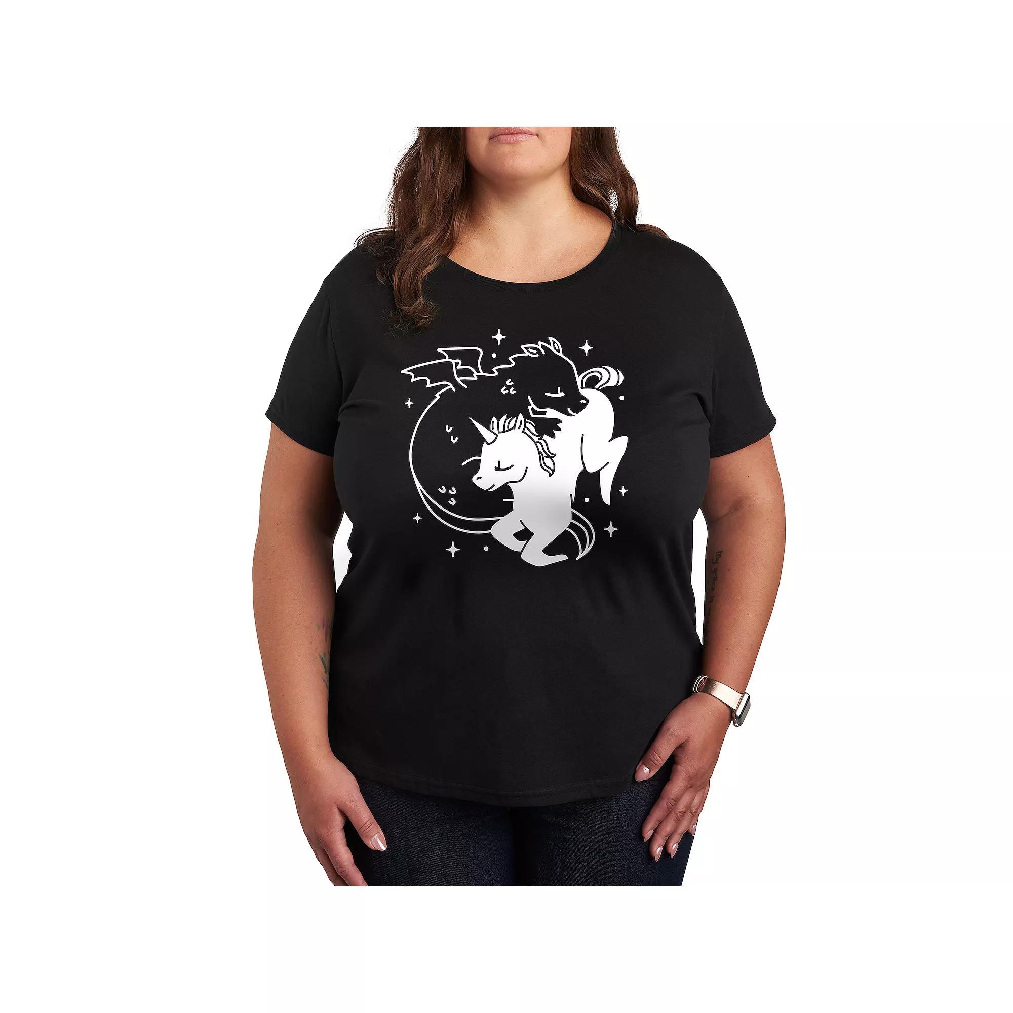 Plus Dragon Unicorn Graphic Tee, Women's,  Product Image