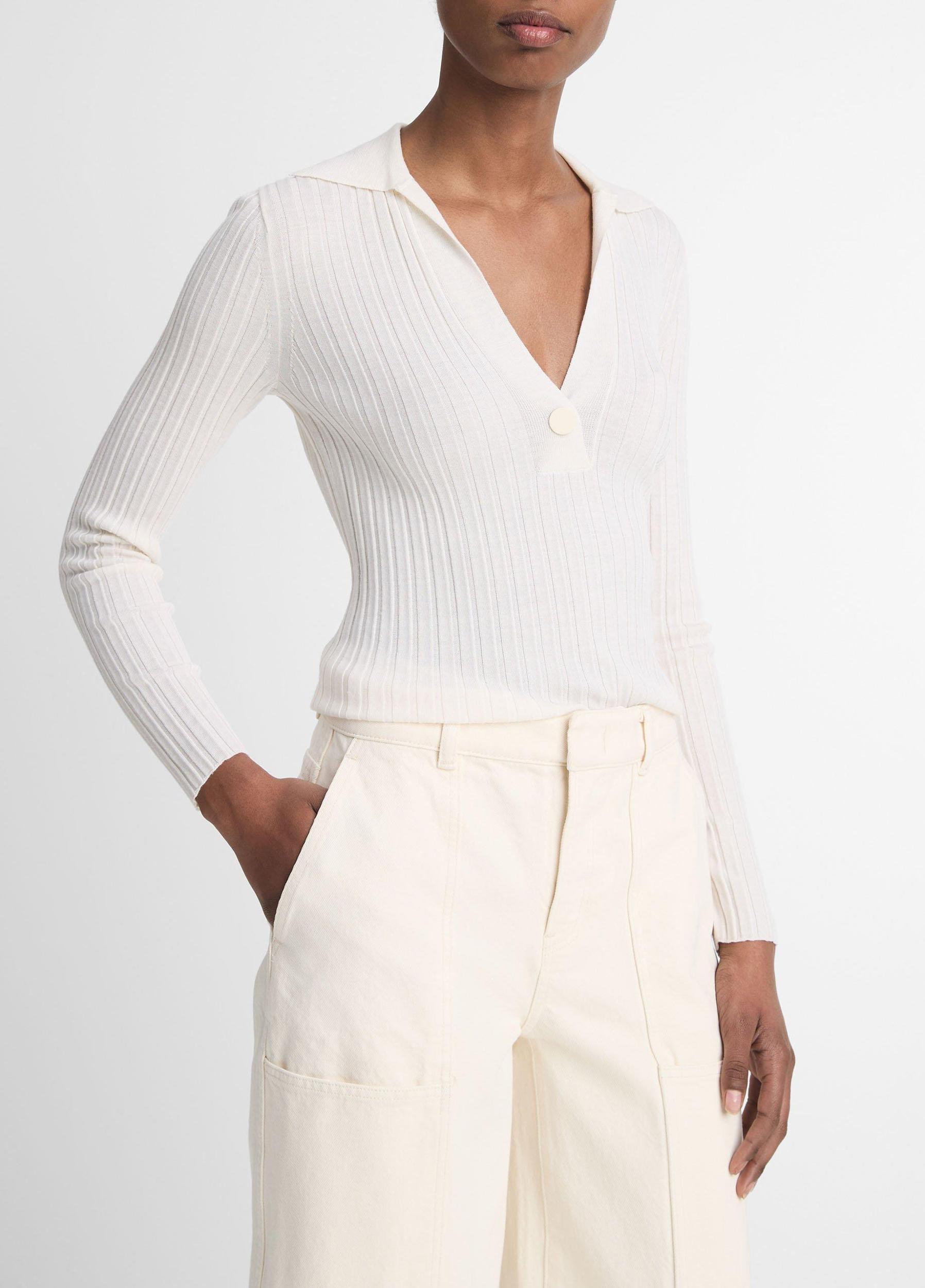 Italian Wool-Blend Snap Polo Sweater Product Image