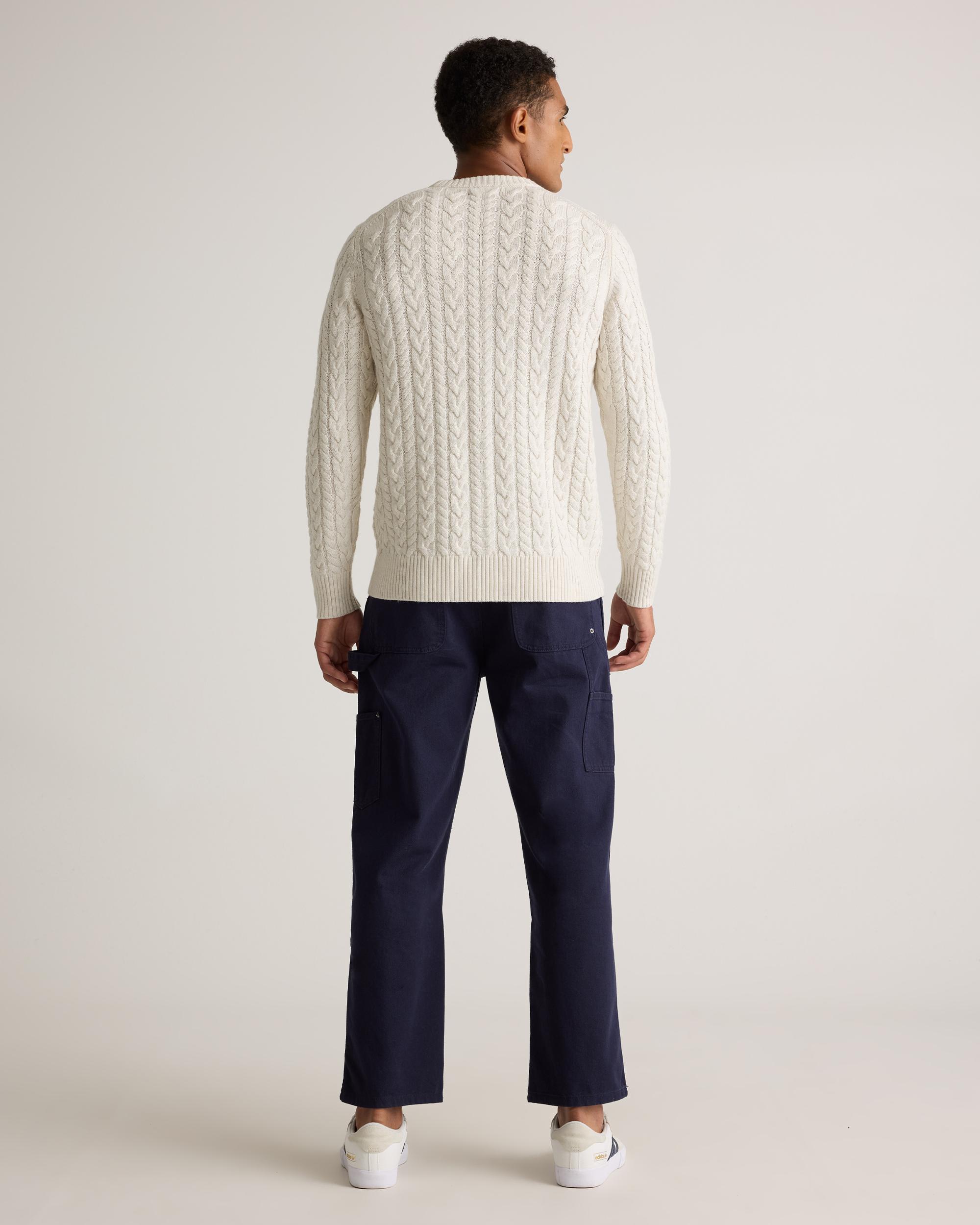 Quince | Men's Australian Merino Wool Cable Crewneck Sweater Size XL Product Image