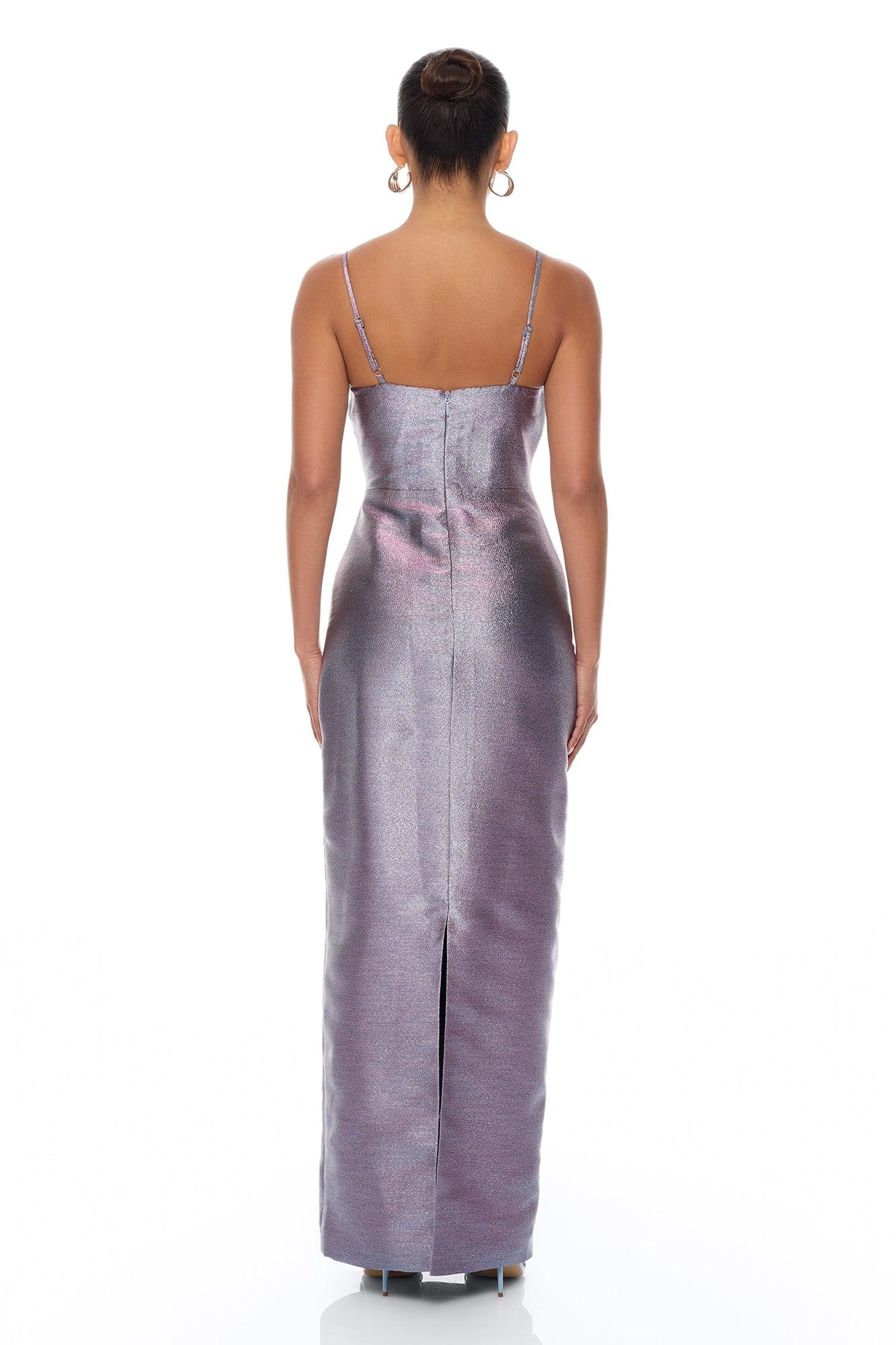 Cosmic Dream Metallic Maxi Dress - Blue/combo Female Product Image