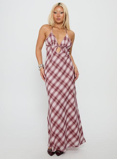 Momentous Backless Halter Maxi Dress Multi Product Image