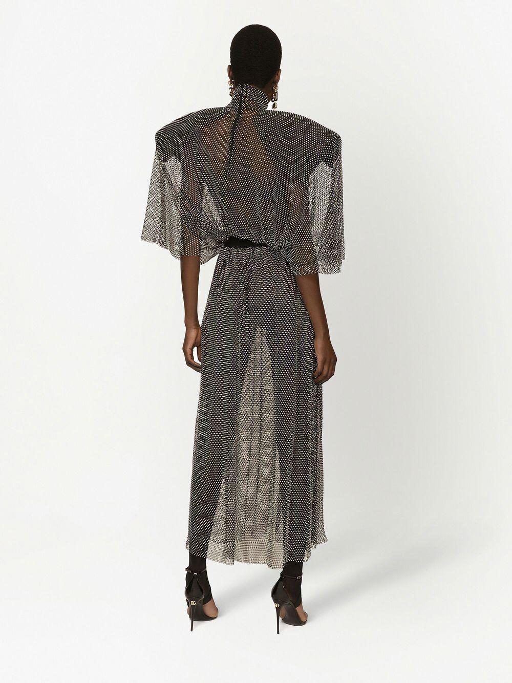 rhinestone-embellished mesh maxi dress Product Image