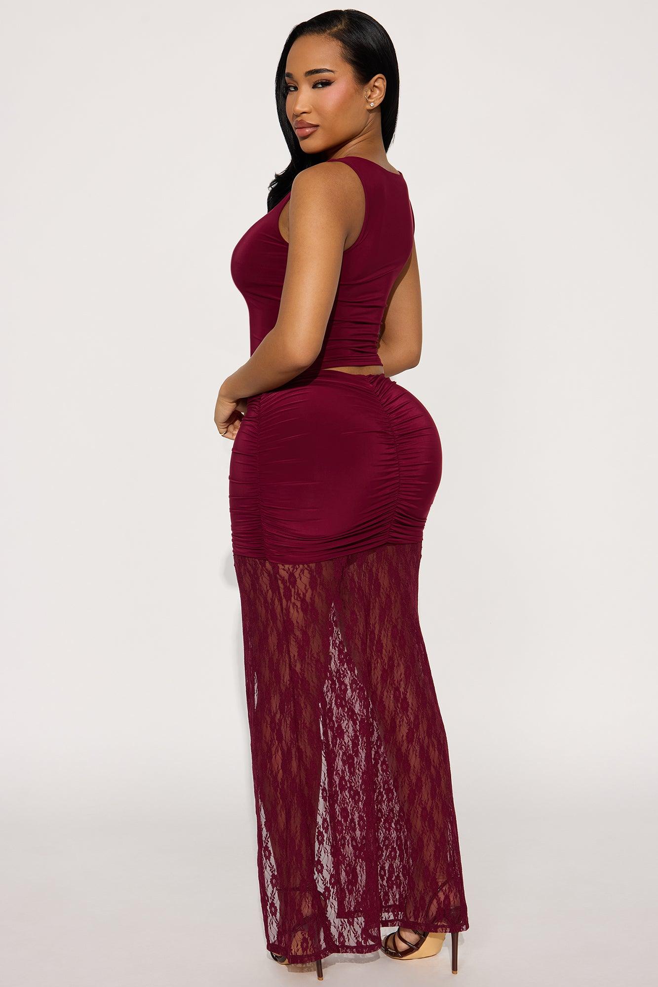 Sweeter Than Life Maxi Skirt Set - Wine Product Image