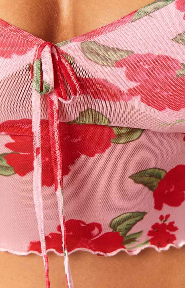 Emz Pink Floral Mesh Cami Baby Product Image