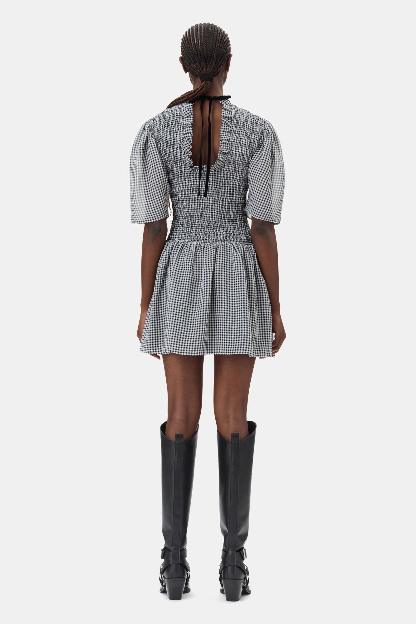 Sheer Check Mini Smock Dress Product Image