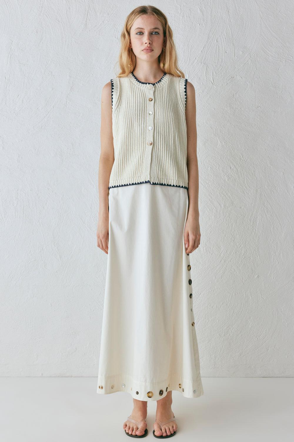 Alek Midi Skirt Cream Product Image