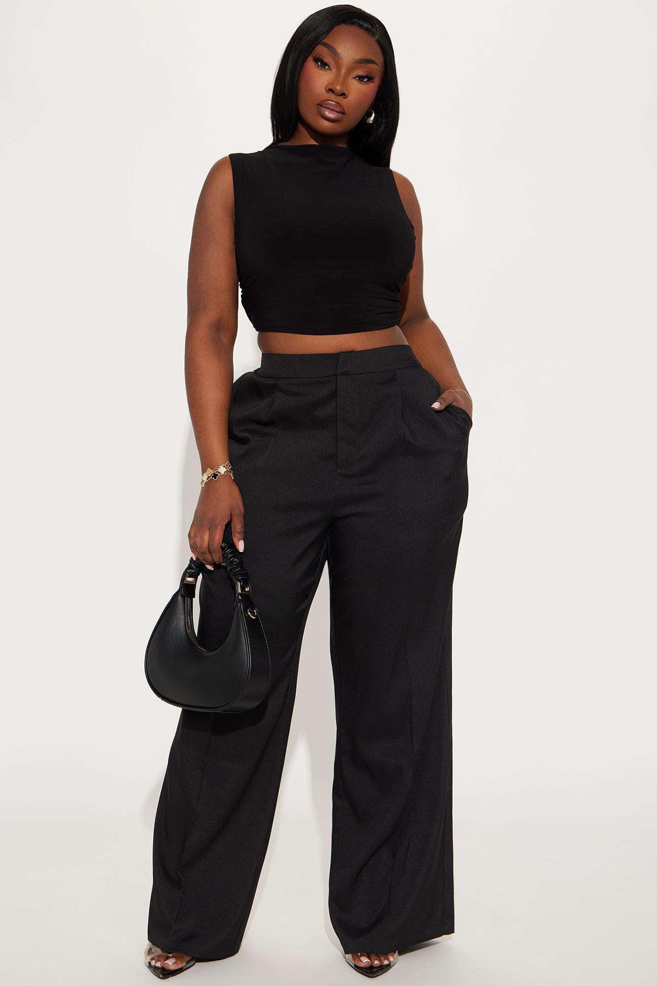 Claire Wide Leg Trouser - Black Product Image