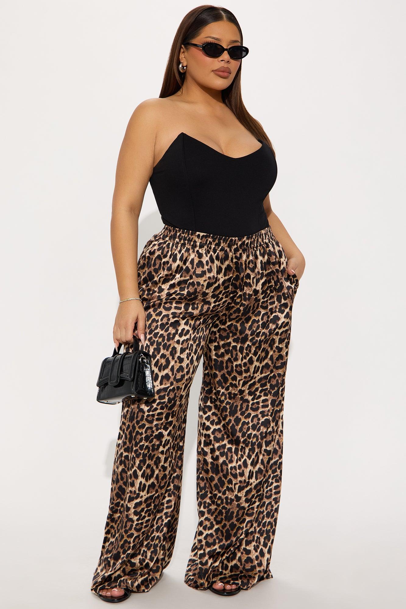 Audrey Leopard Satin Pant - Brown/combo Product Image