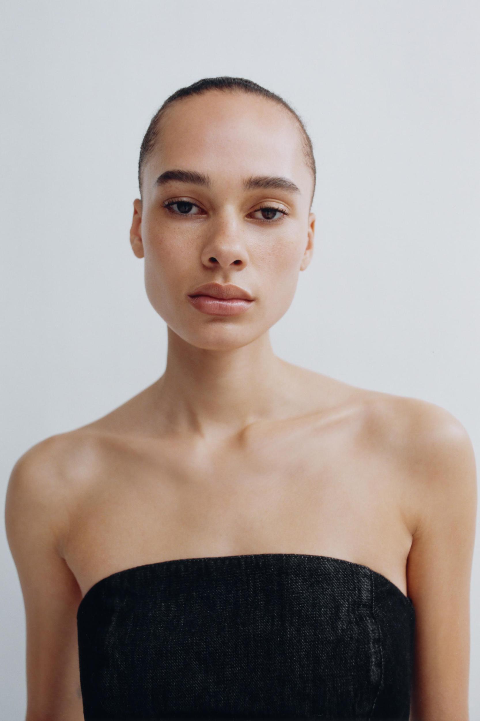 TRF DENIM BANDEAU TOP Product Image