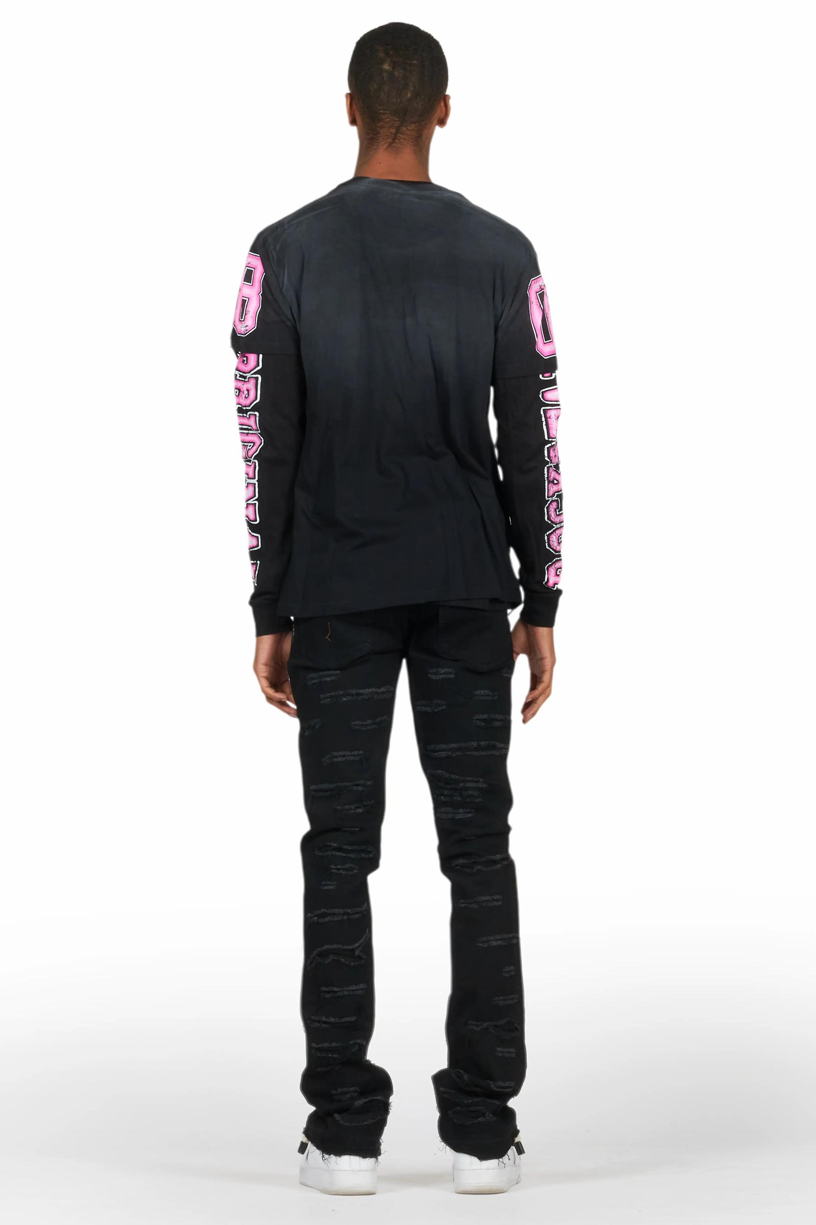 Fields Black Double Layer T-Shirt/Stacked Flare Jean Bundle Male Product Image