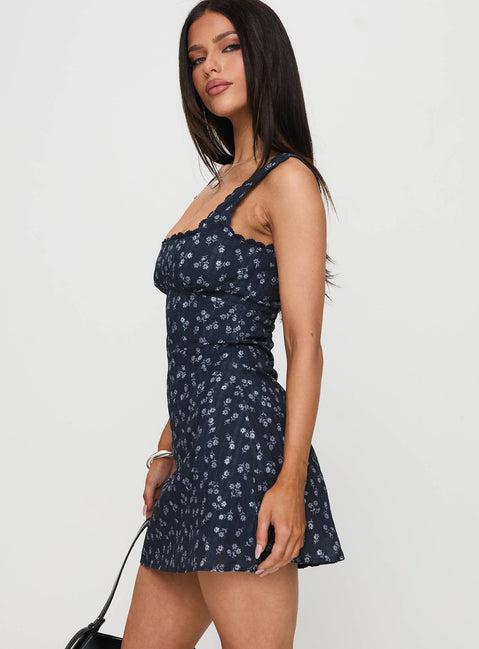 Dasha Mini Dress Navy Floral Product Image