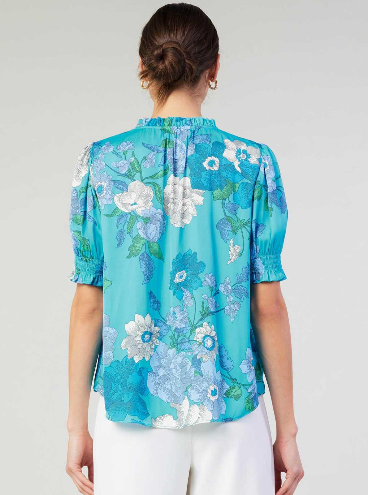 Floral Split Neck Blouse Product Image